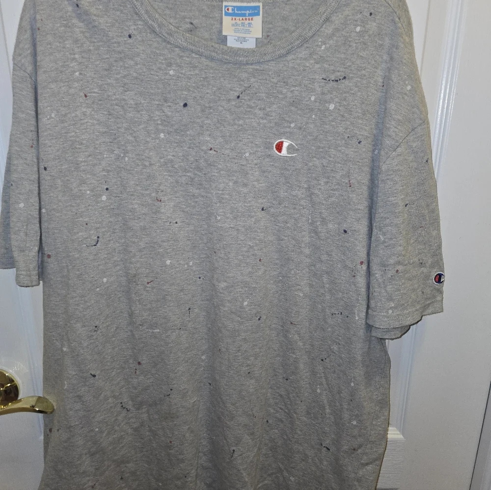 Champion Men's Gray and Light Blue Logo Tees 2XL (Lot Of 4) - Picture 4 of 10